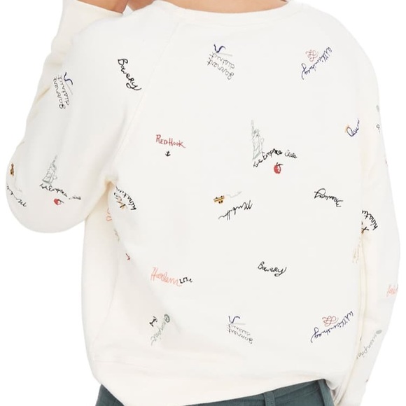 New Madewell Embroidered Shrunken Sweatshirt - Picture 6 of 7